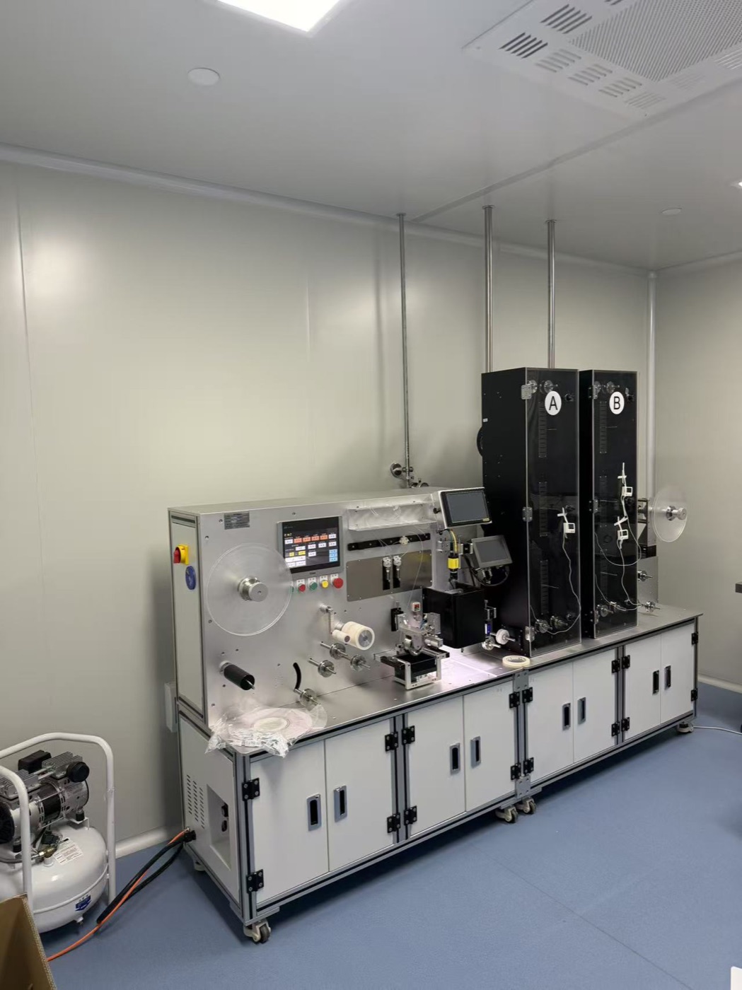 Detailed view of automated research-material production equipment